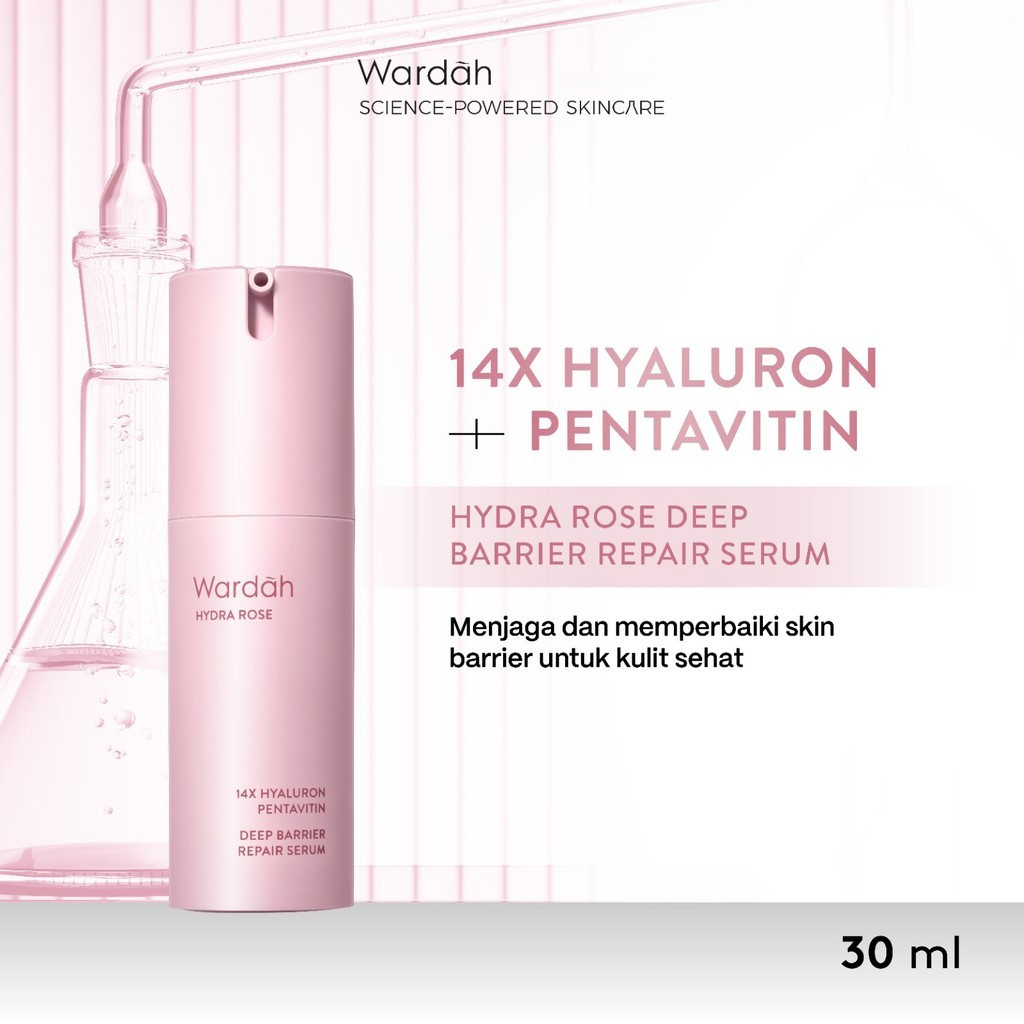 Wardah Hydra Rose 14X Hyaluron Pentavitin Deep Barrier Repair Serum 30ML