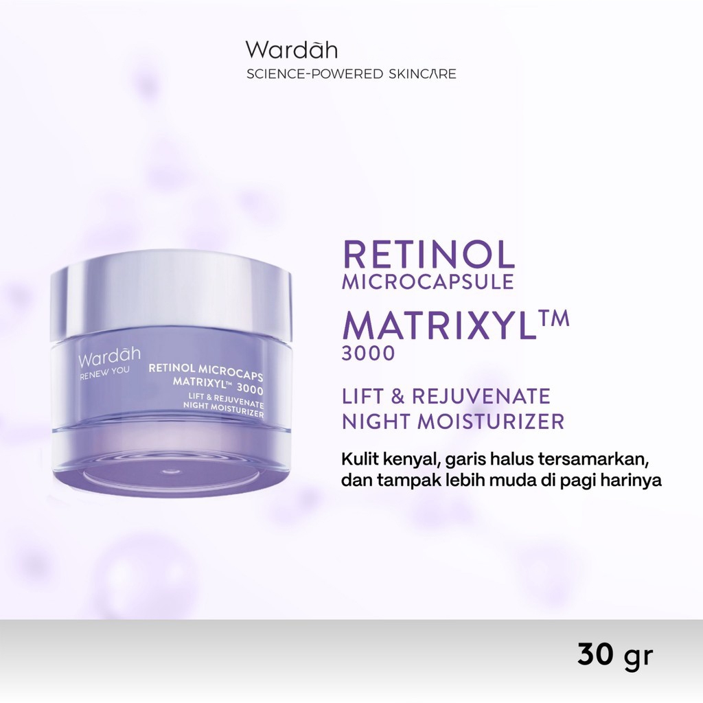 Wardah Renew You Retinol Microcaps Matrixyl 3000 Lift & Rejuvenate Night Moisturizer 30GR