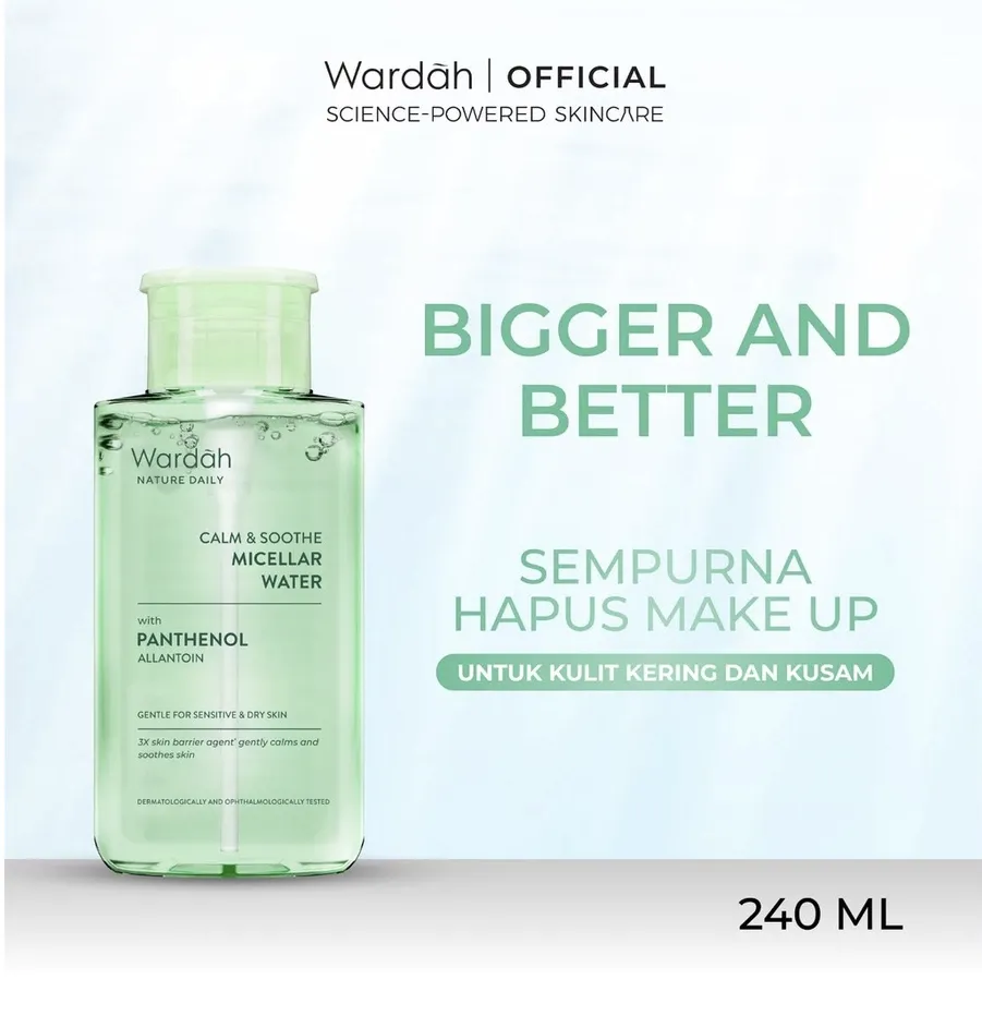 Wardah Nature Daily Calm & Soothe Micellar Water With Panthenol Allantoin 240ML