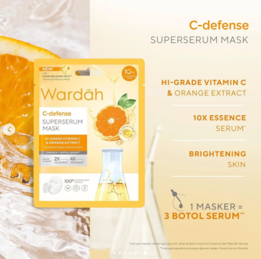 Wardah Superserum Mask Banded C-Defense & Perfect Bright 20ML
