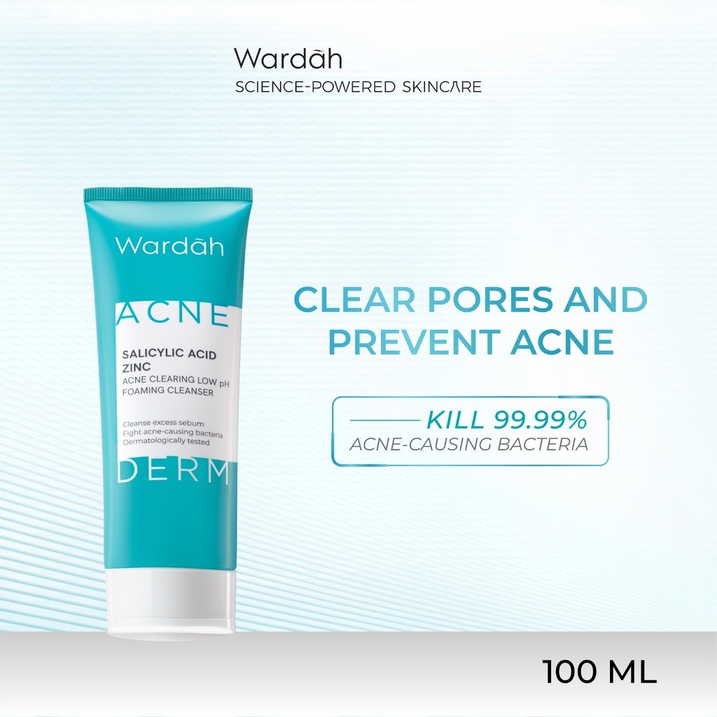Wardah Acne Salicylic Acid Zinc Acne Clearing Low pH Foaming Cleanser 100ML