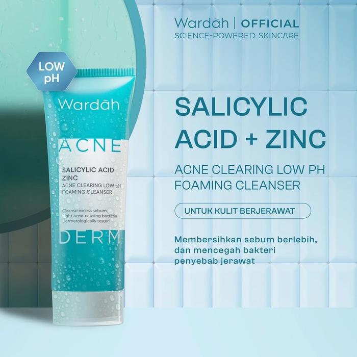 Wardah Acne Salicylic Acid Zinc Acne Clearing Low pH Foaming Cleanser 50ML