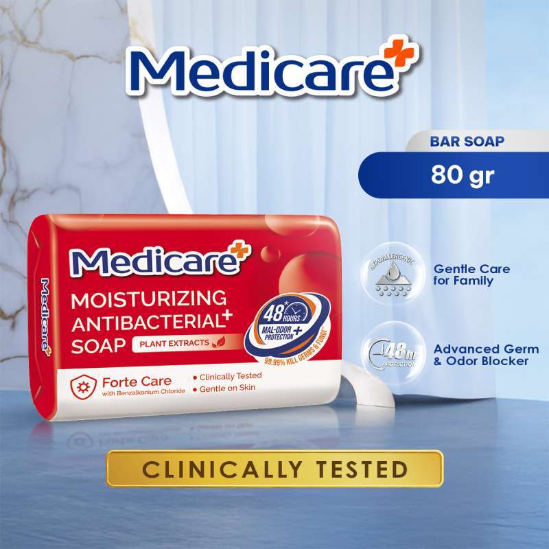 Medicare Moisturizing Antibacterial+ Bar Soap Forte Care 80GR