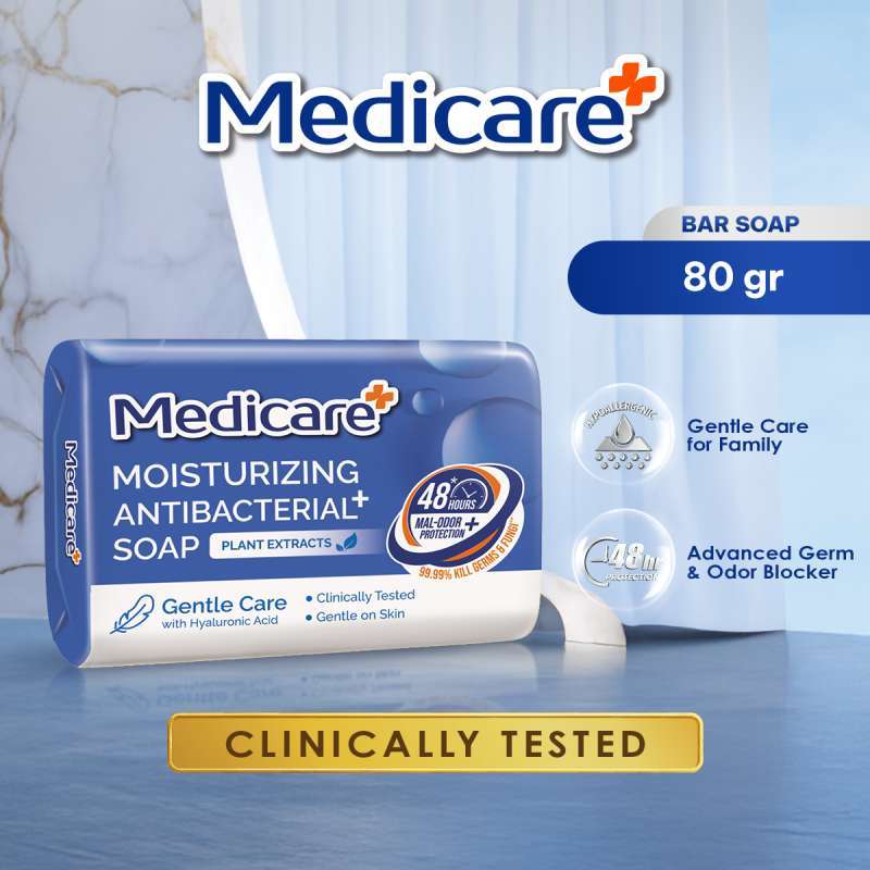 Medicare Moisturizing Antibacterial+ Bar Soap Gentle Care 80GR