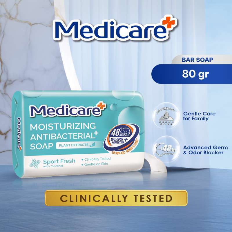 Medicare Moisturizing Antibacterial+ Bar Soap Sport Fresh 80GR