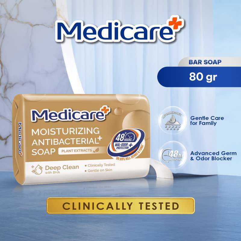 Medicare Moisturizing Antibacterial+ Bar Soap Deep Clean 80GR