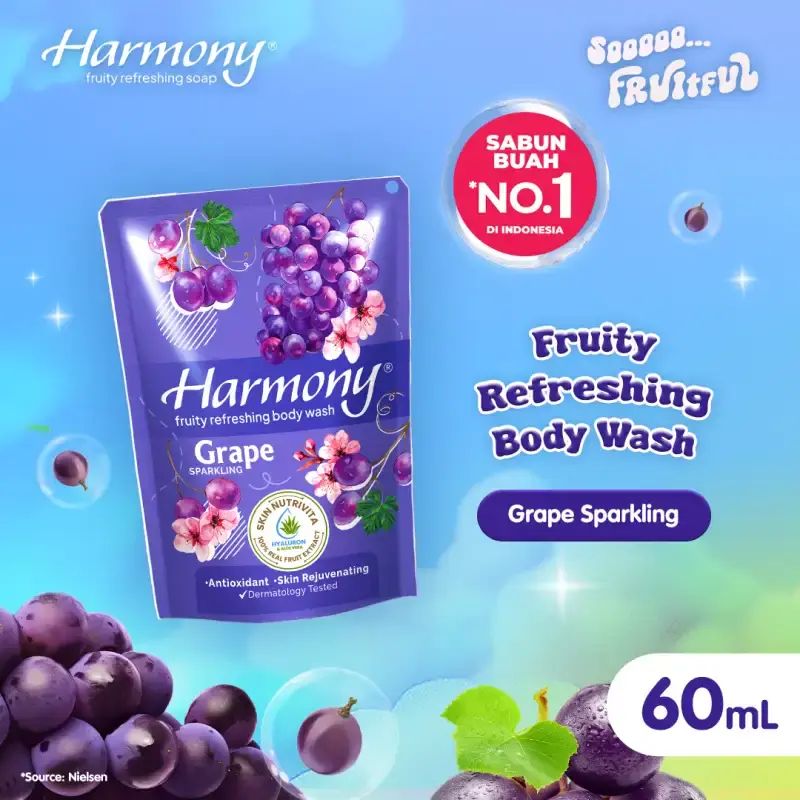 Harmony Body Wash Grape Sparkling Pch 60ML