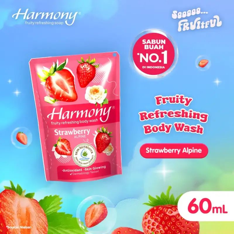 Harmony Fruity Refreshing Body Wash Strawberry Alpine pch 60ML