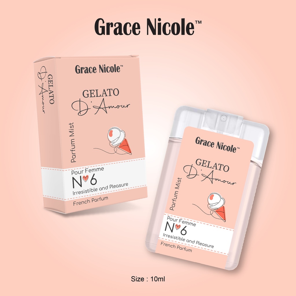 Grace Nicloe Parfum Mist Pour Femme No 6 Gelato D'Amour 10ML