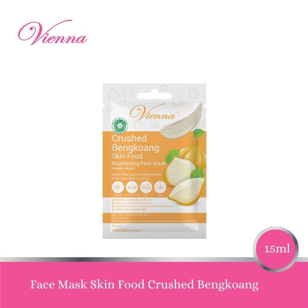 Vienna Crushed Bengkoang Skin Food Brightening Face Mask Masker Wajah 15ML