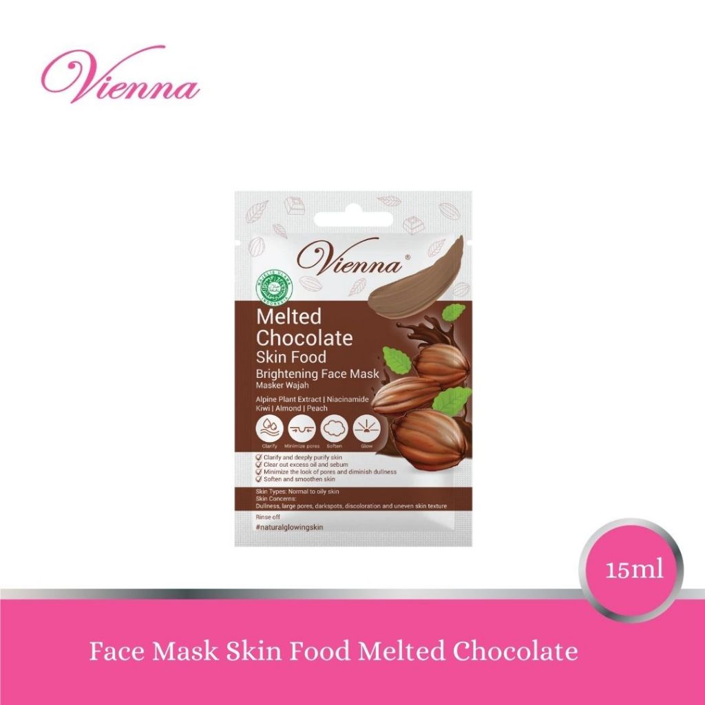 Vienna Melted Chocolate Skin Food Brightening Face Mask Masker Wajah 15ML