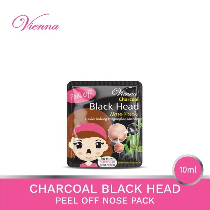 Vienna Charcoal Black Head Nose Pack Peel Off Masker Hidung 10ML