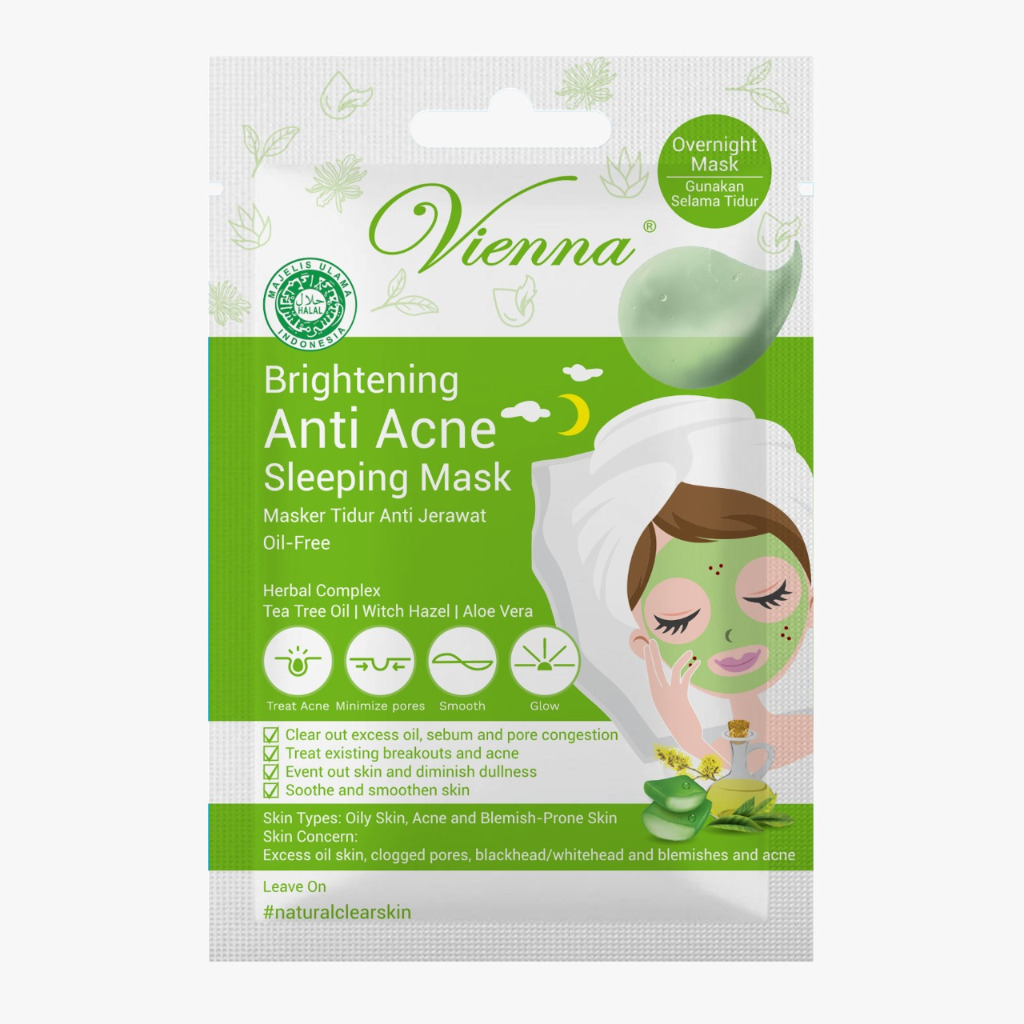 Vienna Anti Acne Face Mask Masker Wajah Anti Jerawat Oil-Free 15ML