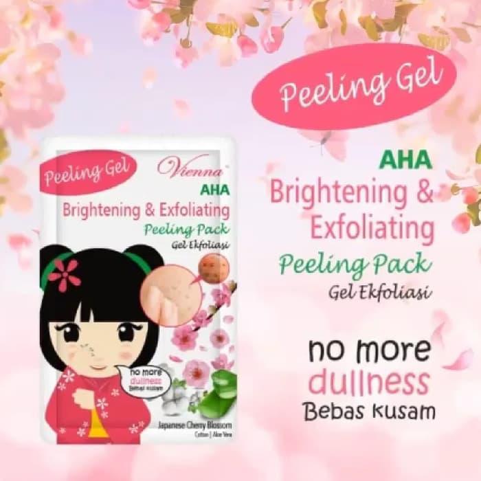 Vienna Peeling Gel AHA Brightening & Exfoliating Peeling Pack Gel Eksfoliasi Japanese Cherry Blossom 10ML