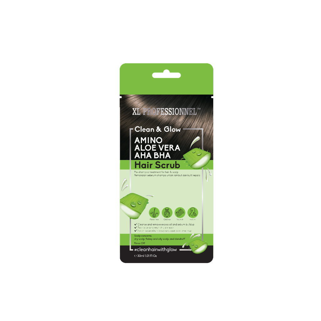 XL Professionnel Clean & Glow Amino Aloe Vera AHA BHA Hair Scrub 30ML