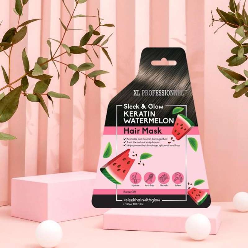 XL Professionnel Sleek & Glow Keratin Watermelon Hair Mask 30ML