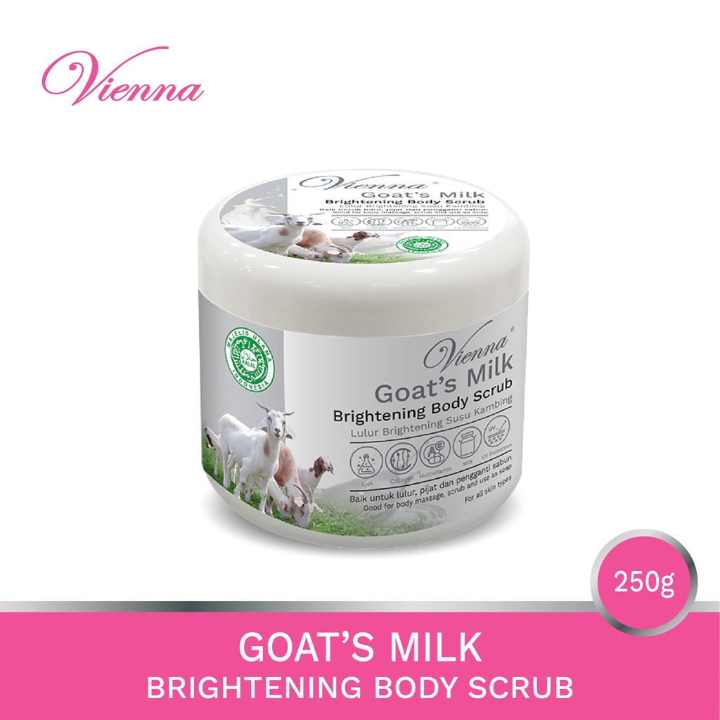 Vienna Goat's Milk Brightening Body Scrub Lulur Susu Kambing pch 250GR
