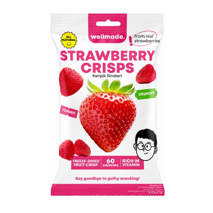 Wellmade Strawberry Crisps Keripik Stroberi 20GR