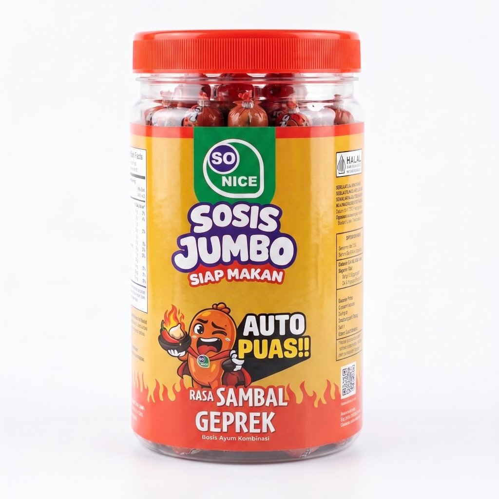 So Nice Sosis Jumbo Sambal Geprek 17x40GR