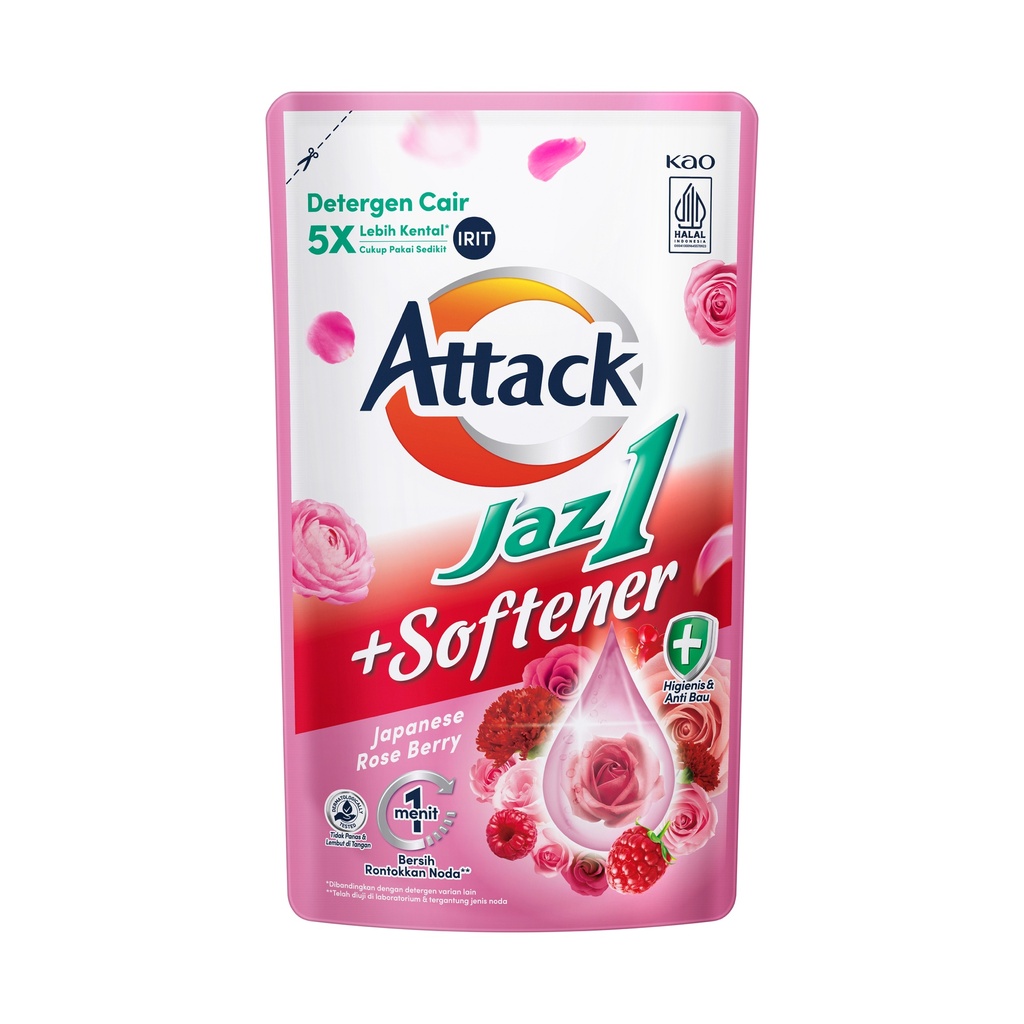 Attack Jaz1 + Softener Japanese Rose Berry Detergen Cair pch 700GR