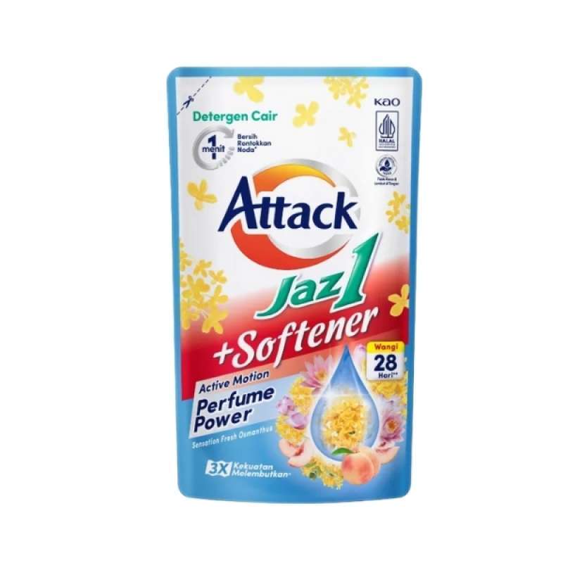 Attack Jaz1 + Softener Parfume Power Sensation Fresh Osmanthus Detergen Cair pch 700GR