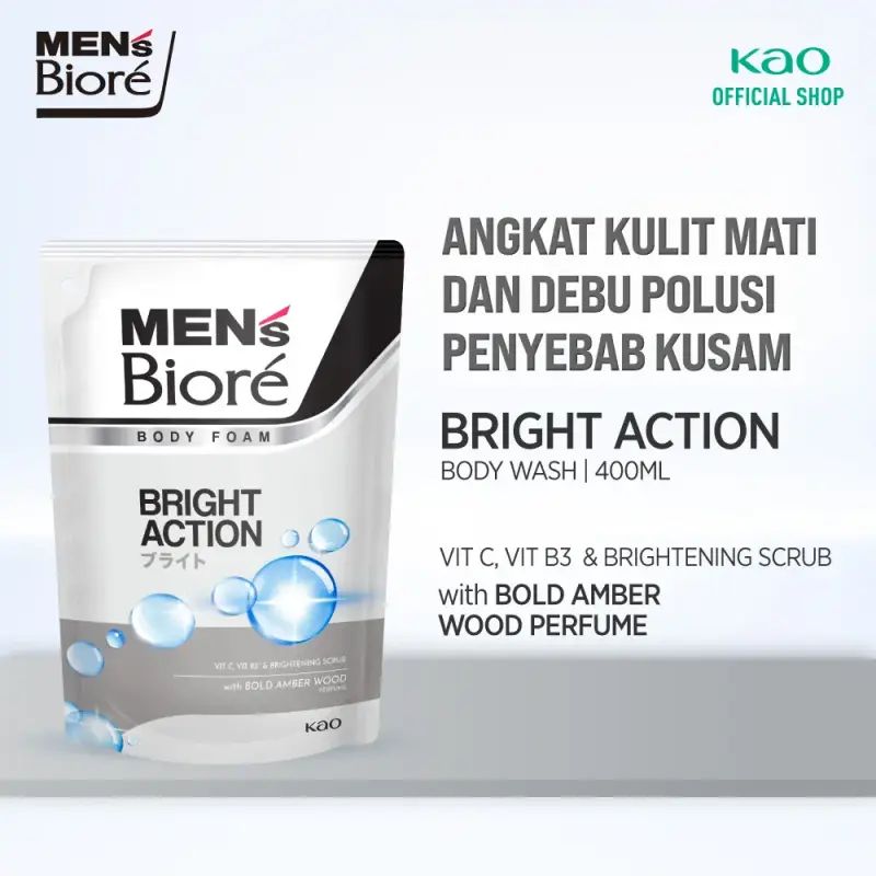 Men's Biore Body Foam Bright Action pch 400ML
