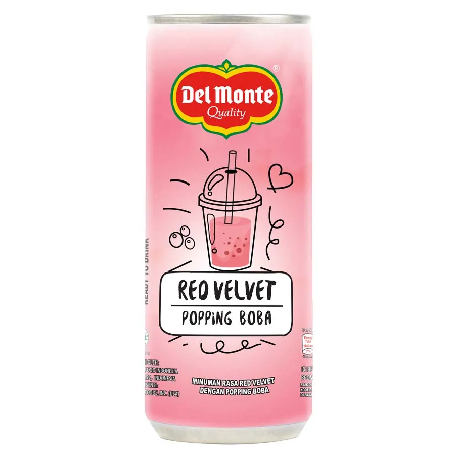 Del Monte Red Velvet Popping Boba Can 240ML