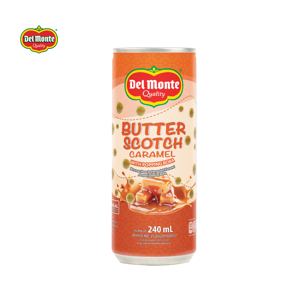 Del Monte Butterscotch Caramel With Popping Boba Can 240ML