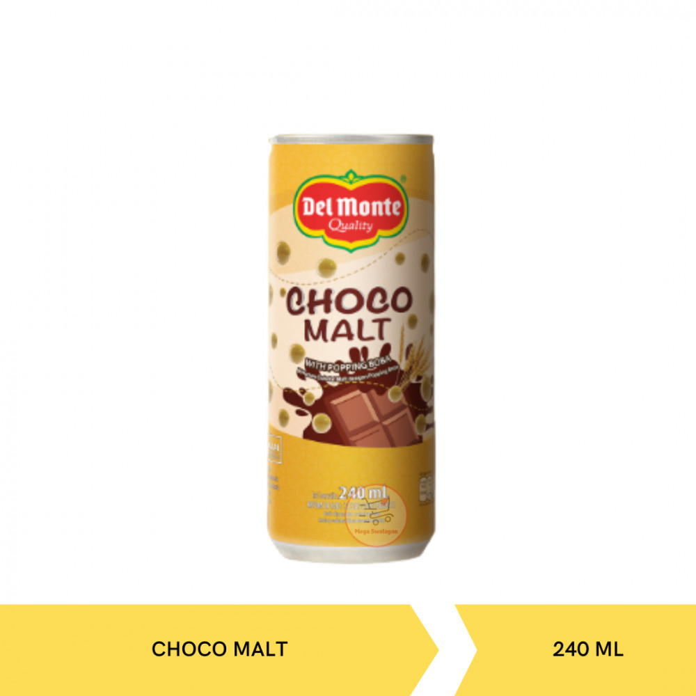 Del Monte Choco Malt With Popping Boba Can 240ML