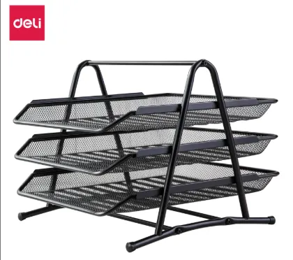 Deli Quali File Tray 3 Tier Hitam 350x295x260mm