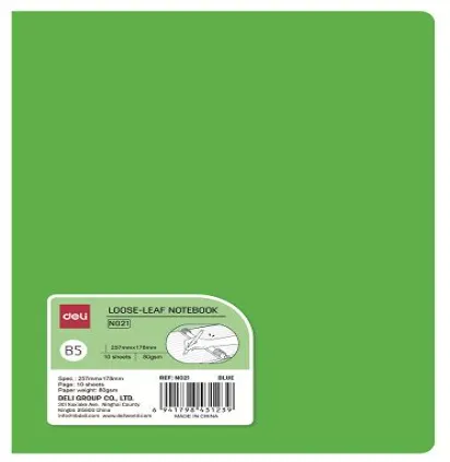 Deli Loose Leaf Notebook Green B5 257x182mm