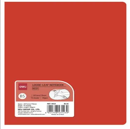 Deli Loose Leaf Notebook Red B5 257x182mm