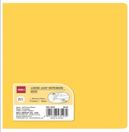 Deli Loose Leaf Notebook Yellow A5 210x148mm
