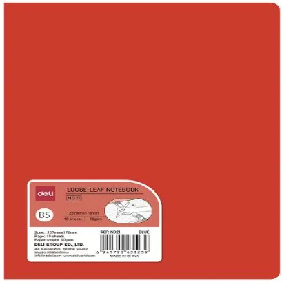 Deli Loose Leaf Notebook Red A5 210x148mm
