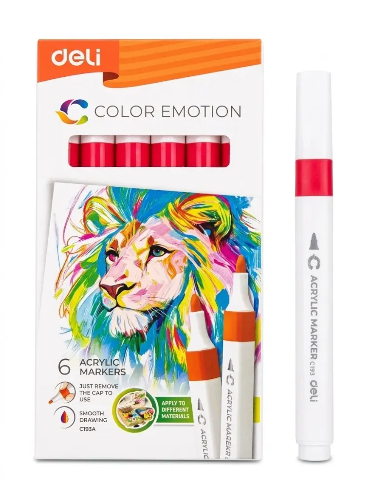 Deli Acrylic Marker 36 Red
