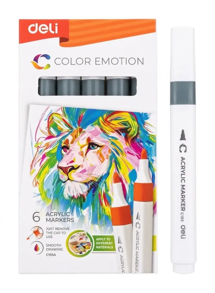 Deli Acrylic Marker 130 Gray