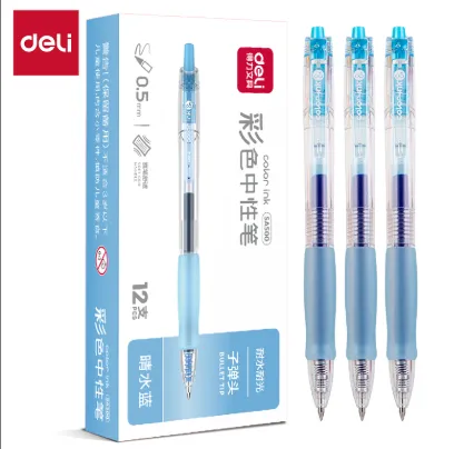 Deli Gel Pen Color Ink Water Blue Ink 0.5mm