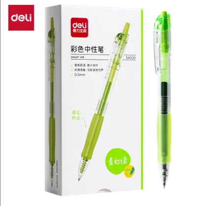 Deli Gel Pen Color Ink Light Green Ink 0.5mm
