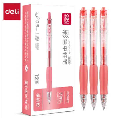 Deli Gel Pen Color Ink Cherry Pink Ink 0.5mm