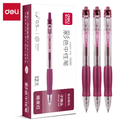 Deli Gel Pen Color Ink Burgundy Ink 0.5mm