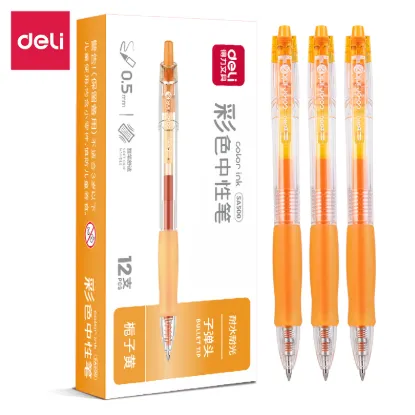 Deli Gel Pen Color Ink Orange Ink 0.5mm