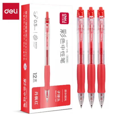 Deli Gel Pen Color Ink Red Ink 0.5mm