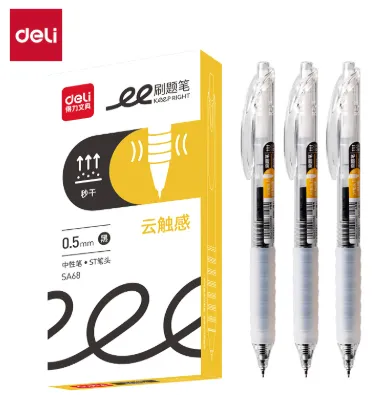 Deli Gel Pen Transparan Handle Keep Right Black Ink 0.5mm