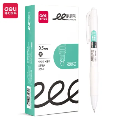 Deli Gel Pen Keep Right S08-F Black Ink 0.5mm