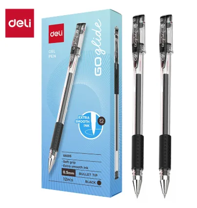 Deli Gel Pen Bullet Black Ink 0.5mm