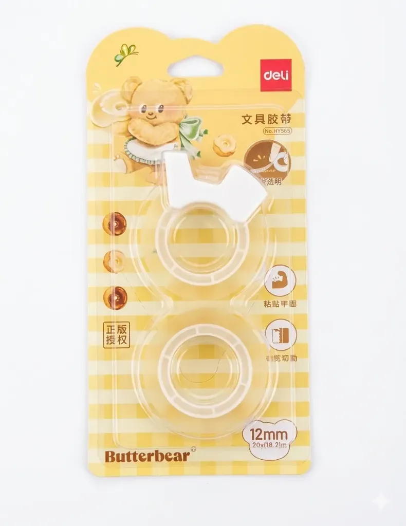 Deli Office Tape Transparan Butterbear 12x18.2m