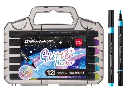 Deli Glitter Marker 12 Colors