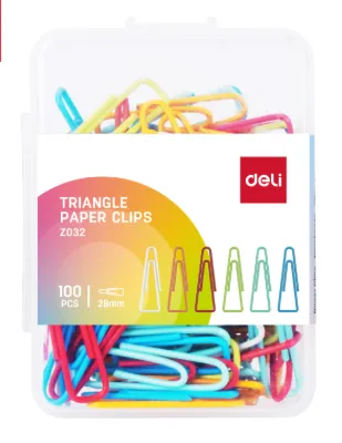 Deli Triangle Paper Clips 100PCS 28mm