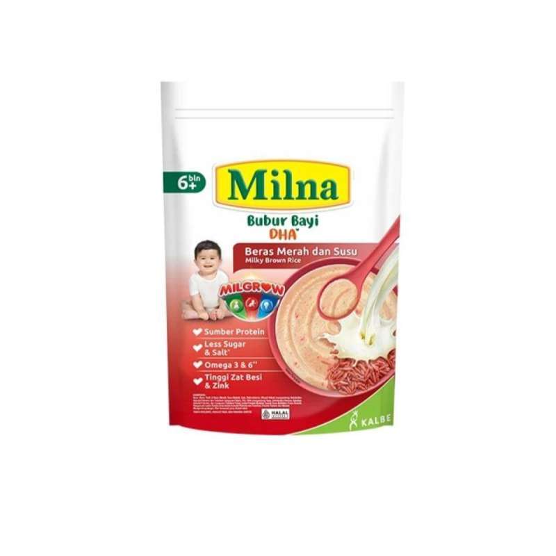 Milna Bubur Bayi Beras Merah Dan Susu Pch 120GR