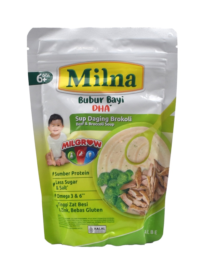 Milna Bubur Bayi Sup Daging Brokoli Pch 120GR